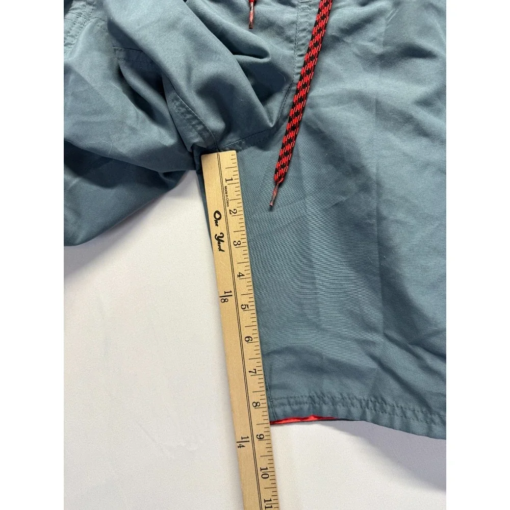Nike‎ Board Shorts Mens Medium Smoky Gray Red Swoosh Logo Swimwear Drawstring